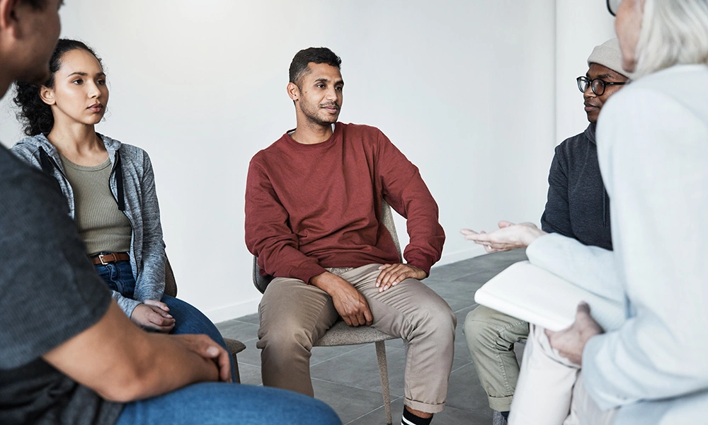 group therapy sessions through local treatment facilities.